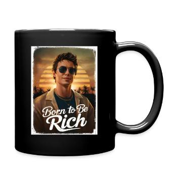 Born to be rich boy retro sunrise - Full Colour Mug - black - Right