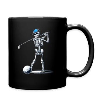 Halloween Golfer Golf spielen Golfschläger Skelett - Tasse einfarbig - Schwarz - Rechts