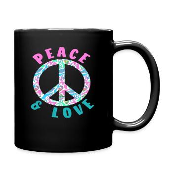 Peace & Love Symbole coloré de la paix - Mug uni - noir - Droite