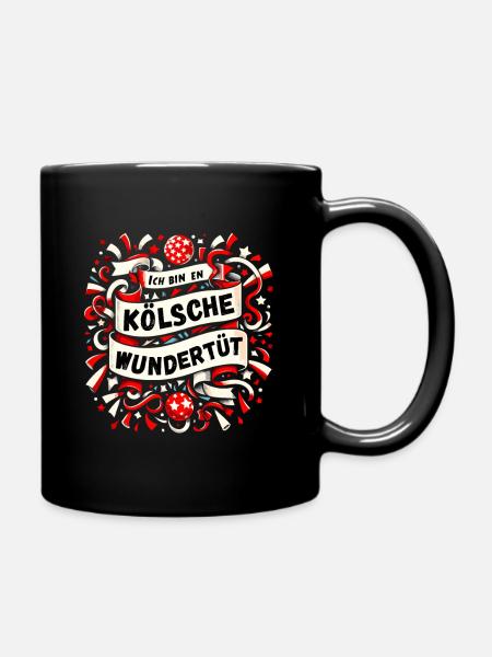 Karneval Köln Kölsch Rut Wiess Kölner Kölnerin Fun - Tasse einfarbig - Schwarz