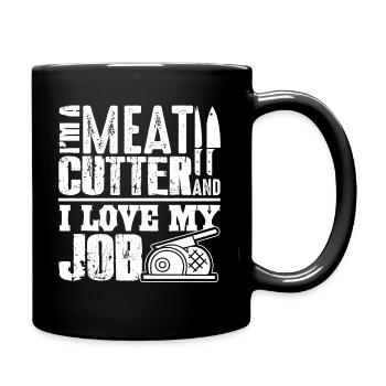 Meat Cutter I Love My Job - Full Colour Mug - black - Right