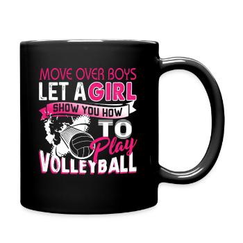 Volleyball Let A Girl Show You How To Play - Full Colour Mug - black - Right