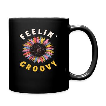 Feelin' Groovy Coloré Tournesol - Mug uni - noir - Droite