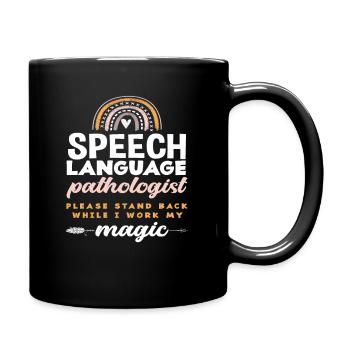 Logopäde Bitte Abstand Halten Während Ich Meine - Tasse einfarbig - Schwarz - Rechts