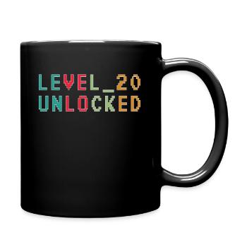 Level 20 Unlocked 20th Birthday Gamer - Full Colour Mug - black - Right