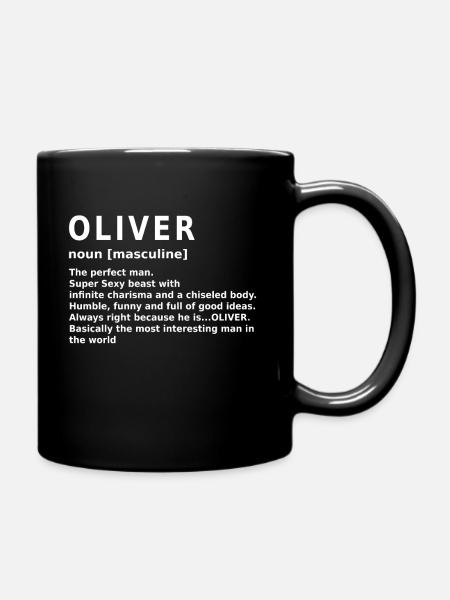 Oliver Name Geschenk Geburtstag - Tasse einfarbig - Schwarz