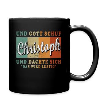 Christoph Name Spruch für stolze Christophs - Tasse einfarbig - Schwarz - Rechts