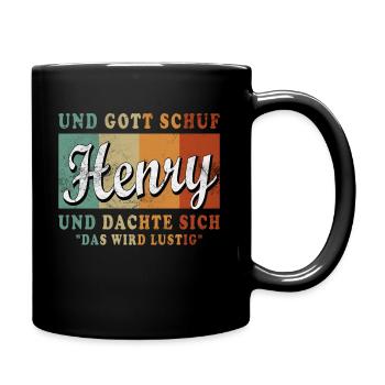 Henry Name Design - Tasse einfarbig - Schwarz - Rechts