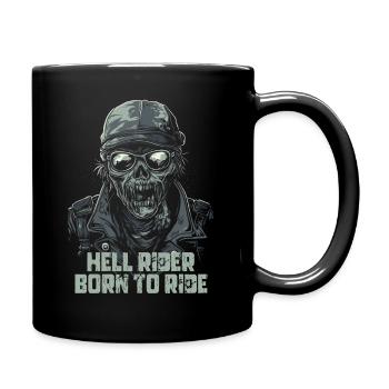 Hellrider Biker Motorrad Motorcycle Born to Ride - Full Colour Mug - black - Right