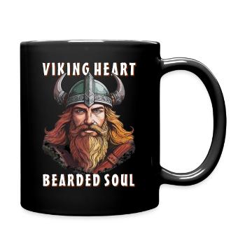 COEUR VIKING ÂME BARBUE - Mug uni - noir - Droite