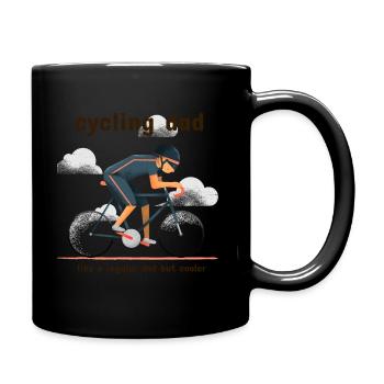 Cycling dad. Like a regular dad but cooler - Full Colour Mug - black - Right