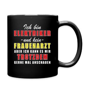 Electrical engineer and not a gynecologist Electrician - Full Colour Mug - black - Right