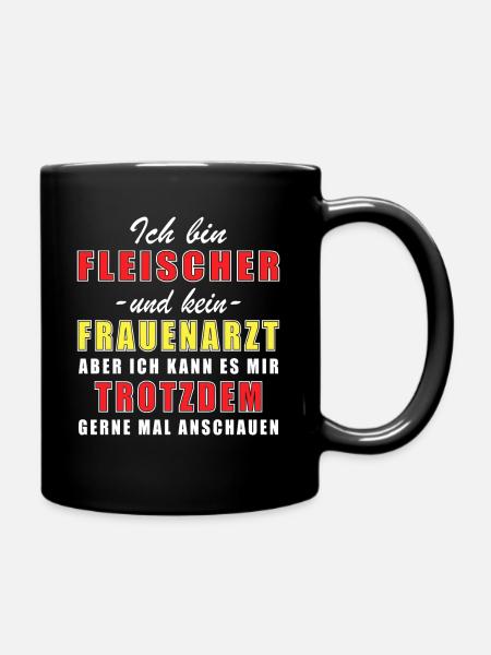 Beruf Berufung Job Fleischer - Tasse einfarbig - Schwarz
