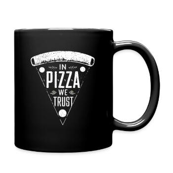 In Pizza vertrauen wir - Tasse einfarbig - Schwarz - Rechts