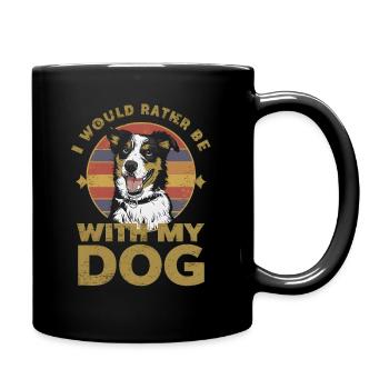 I would rather be with my dog - Full Colour Mug - black - Right