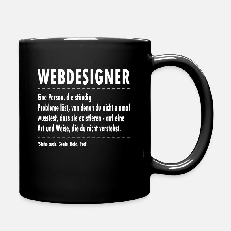Web Entwickler Webdesigner Definition - Tasse einfarbig - Schwarz
