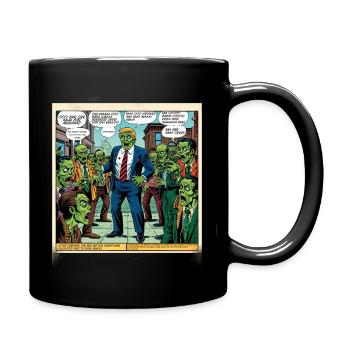 Zombie-Apokalypse – Chaos im Vintage-Comic-Stil - Tasse einfarbig - Schwarz - Rechts