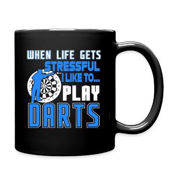 Darts I Like To Play Darts - Full Colour Mug - black - Right