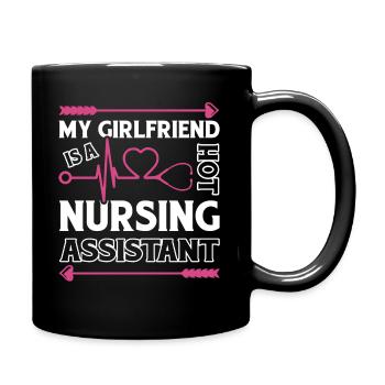 My Girlfriend Is A Hot Nursing Assistant - Full Colour Mug - black - Right