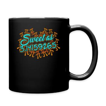 Math Teacher Sweet As Pi Day - Full Colour Mug - black - Right