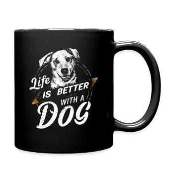 La vie est meilleure avec un chien / Amoureux des chiens - Mug uni - noir - Droite