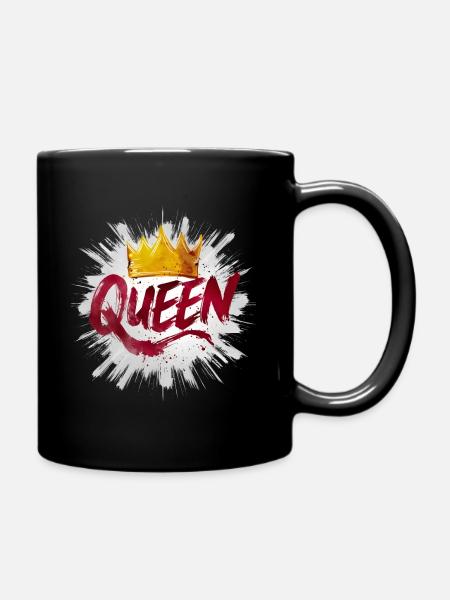 Königin mit Diadem - Tasse einfarbig - Schwarz