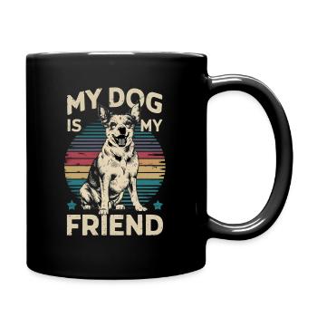 Mon chien est mon ami - Mug uni - noir - Droite