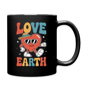 Retro Love Earth Day Environmental Protection Nature Conservation - Full Colour Mug - black - Right