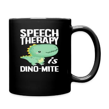 Sprachtherapie Ist Dino - Tasse einfarbig - Schwarz - Rechts