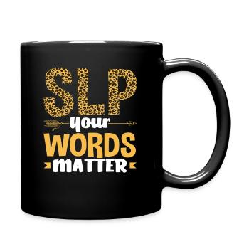 SLP Your Words Matter Leopard Print - Full Colour Mug - black - Right