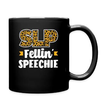 SLP Fellin' Speechie Leopard Design - Full Colour Mug - black - Right