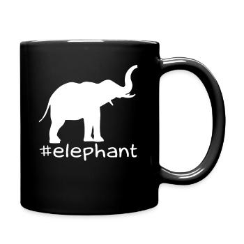 Funny Elephant Hashtag - Full Colour Mug - black - Right