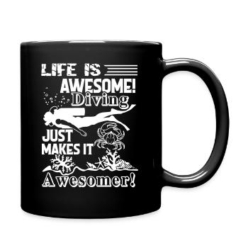 Diving Makes Life Better - Full Colour Mug - black - Right
