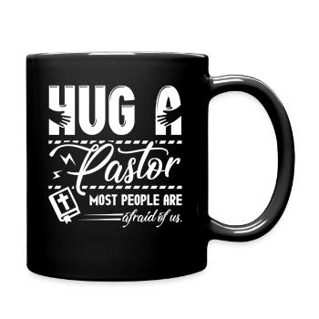 Pastor Hug A Pastor - Full Colour Mug - black - Right