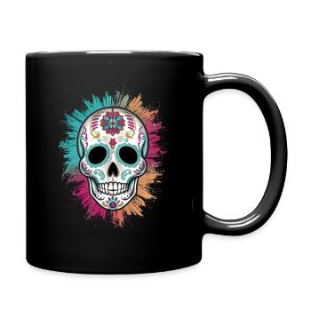 Tag der Toten / Dia de los muertos / Sugar Skull - Tasse einfarbig - Schwarz - Rechts