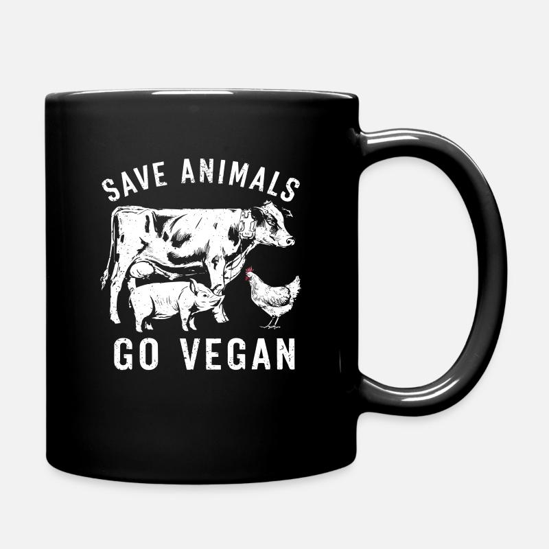 Sauvez les animaux : devenez végétalien avec des animaux - Mug uni - noir