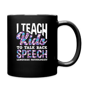 J’apprends aux enfants à répondre - Mug uni - noir - Droite