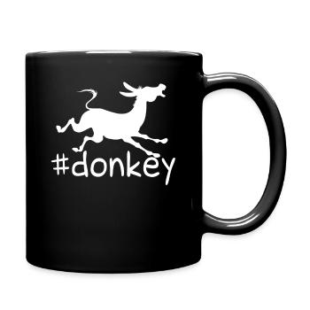 Funny Donkey Hashtag - Full Colour Mug - black - Right