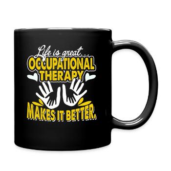 Occupational Therapy Makes Life Better - Full Colour Mug - black - Right