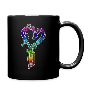 Trumpet Rainbow Colorful - Full Colour Mug - black - Right
