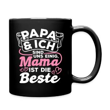 Papa et moi sommes d’accord pour dire que maman est la meilleure chérie - Mug uni - noir - Droite