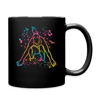 Weitspringer Weitspringen Kinder Weitsprung - Tasse einfarbig - Schwarz - Rechts