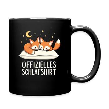 Offizielles Schlafshirt Wüsten Fennek Fuchs Paar - Tasse einfarbig - Schwarz - Rechts