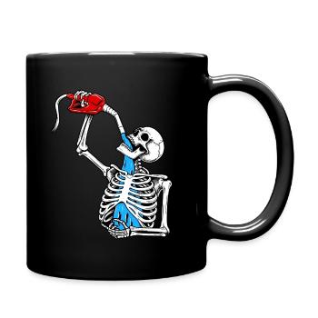 Car Skeleton - Car Guy Auto Mechanic - Full Colour Mug - black - Right