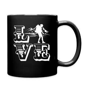 Backpacking Love Backpacking - Full Colour Mug - black - Right