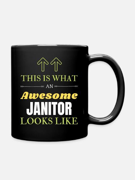 This is What an Awesome Janitor Looks Like - Full Colour Mug - black