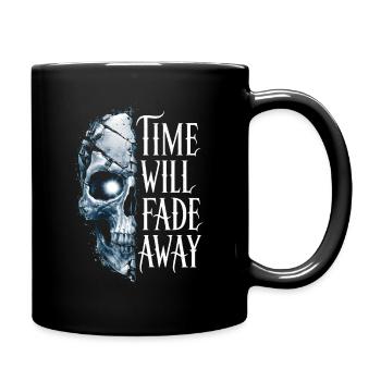 Skull time will fade away - Full Colour Mug - black - Right