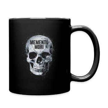Memento mori Schädel - Tasse einfarbig - Schwarz - Rechts