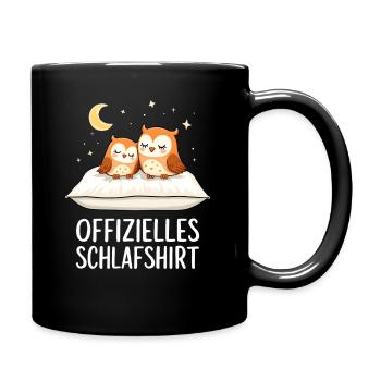 Offizielles Schlafshirt Eulen Eule Paar - Tasse einfarbig - Schwarz - Rechts