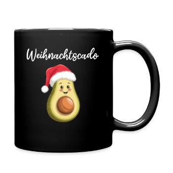 Weihnachtscado - Lustige Avocado - Tasse einfarbig - Schwarz - Rechts